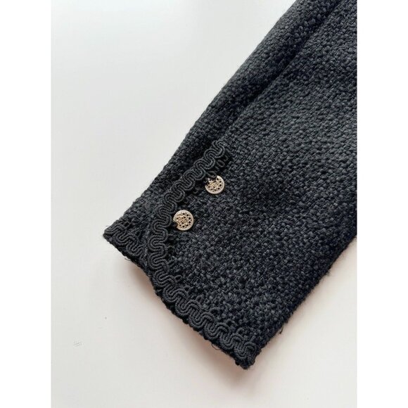 NWOT ZARA Black Textured Boucle Tweed Buttoned Open Front Blazer Jacket, Size M - Picture 10 of 16